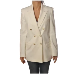 Pinko - Jacket Chinotto3 Double-breasted with Gold Buttons - White - Jacket - Made in Italy - Luxury Exclusive Collection - Avvenice^ Jackets