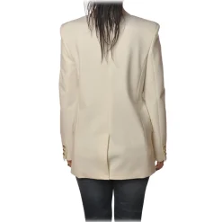 Pinko - Jacket Chinotto3 Double-breasted with Gold Buttons - White - Jacket - Made in Italy - Luxury Exclusive Collection - Avvenice^ Jackets