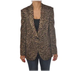 Pinko - Jacket Pragmatica1 in Animalier Pattern - Black/Brown - Jacket - Made in Italy - Luxury Exclusive Collection - Avvenice^ Jackets