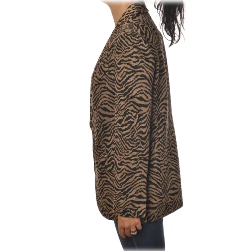 Pinko - Jacket Pragmatica1 in Animalier Pattern - Black/Brown - Jacket - Made in Italy - Luxury Exclusive Collection - Avvenice^ Jackets