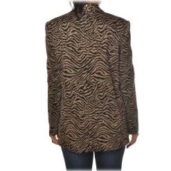 Pinko - Jacket Pragmatica1 in Animalier Pattern - Black/Brown - Jacket - Made in Italy - Luxury Exclusive Collection - Avvenice^ Jackets