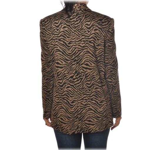 Pinko - Jacket Pragmatica1 in Animalier Pattern - Black/Brown - Jacket - Made in Italy - Luxury Exclusive Collection - Avvenice^ Jackets