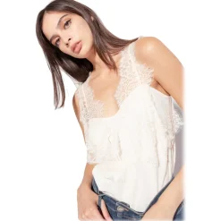 Pinko - Jacquard Print Lace Top - White - Top - Made in Italy - Luxury Exclusive Collection - Avvenice^ Tops