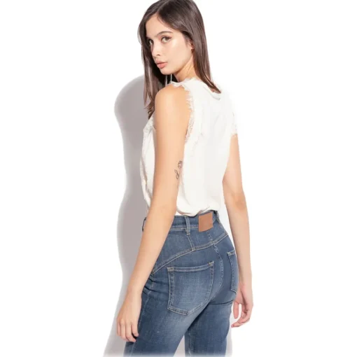 Pinko - Jacquard Print Lace Top - White - Top - Made in Italy - Luxury Exclusive Collection - Avvenice^ Tops