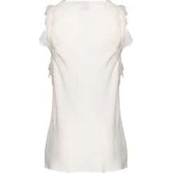 Pinko - Jacquard Print Lace Top - White - Top - Made in Italy - Luxury Exclusive Collection - Avvenice^ Tops