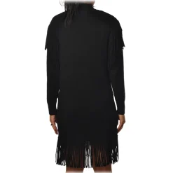 Pinko - Knitted Dress Sagrantino with Fringes - Black - Dress - Made in Italy - Luxury Exclusive Collection - Avvenice^ Dresses