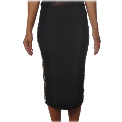 Pinko - Lounguette Skirt Russo with Side Mirror Applications - Black - Skirt - Made in Italy - Luxury Exclusive Collection - Avvenice