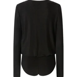 Pinko - Metallic Effect Draped Bodysuit - Black - Top - Made in Italy - Luxury Exclusive Collection - Avvenice