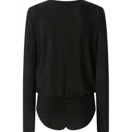 Pinko - Metallic Effect Draped Bodysuit - Black - Top - Made in Italy - Luxury Exclusive Collection - Avvenice