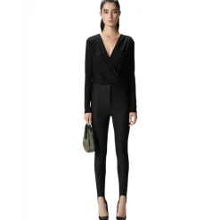 Pinko - Metallic Effect Draped Bodysuit - Black - Top - Made in Italy - Luxury Exclusive Collection - Avvenice