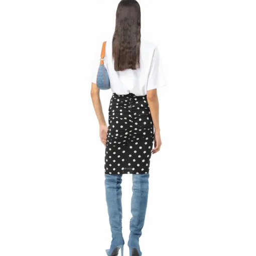 Pinko - Pencil Skirt with Ruffle - Pois/Black - Skirt - Made in Italy - Luxury Exclusive Collection - Avvenice^ Skirts