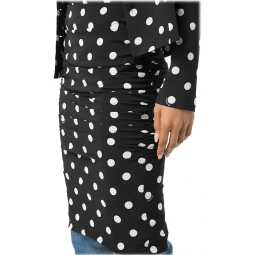 Pinko - Pencil Skirt with Ruffle - Pois/Black - Skirt - Made in Italy - Luxury Exclusive Collection - Avvenice^ Skirts