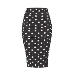 Pinko - Pencil Skirt with Ruffle - Pois/Black - Skirt - Made in Italy - Luxury Exclusive Collection - Avvenice^ Skirts
