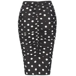 Pinko - Pencil Skirt with Ruffle - Pois/Black - Skirt - Made in Italy - Luxury Exclusive Collection - Avvenice^ Skirts