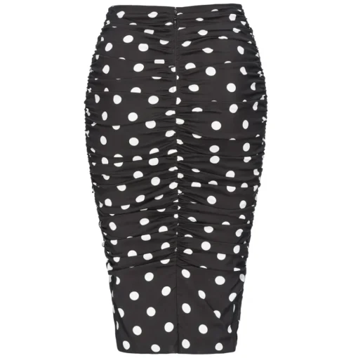 Pinko - Pencil Skirt with Ruffle - Pois/Black - Skirt - Made in Italy - Luxury Exclusive Collection - Avvenice^ Skirts