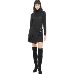 Pinko - Pleated Flannel Mini Skirt - Black - Skirt - Made in Italy - Luxury Exclusive Collection - Avvenice^ Skirts