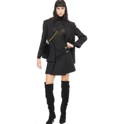 Pinko - Pleated Flannel Mini Skirt - Black - Skirt - Made in Italy - Luxury Exclusive Collection - Avvenice^ Skirts