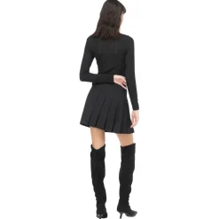 Pinko - Pleated Flannel Mini Skirt - Black - Skirt - Made in Italy - Luxury Exclusive Collection - Avvenice^ Skirts