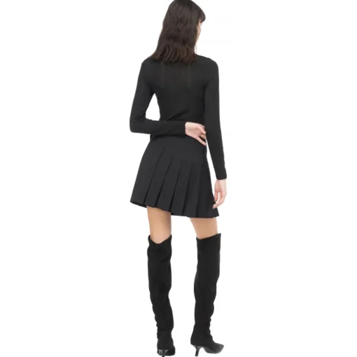 Pinko - Pleated Flannel Mini Skirt - Black - Skirt - Made in Italy - Luxury Exclusive Collection - Avvenice^ Skirts