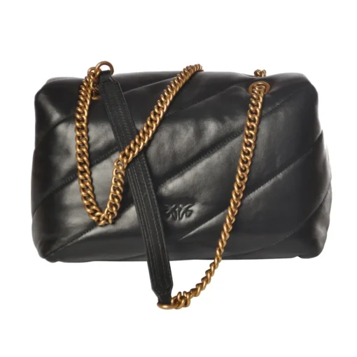 Pinko - Quilted Bag Love Mini Puff Maxy with Chain and Logo - Black - Bag - Made in Italy - Luxury Exclusive Collection - Avvenice^ Bags