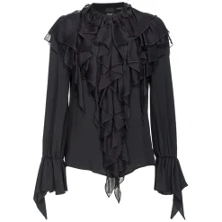 Pinko - Ruffled Blouse - Black - Shirts - Made in Italy - Luxury Exclusive Collection - Avvenice^ Shirts