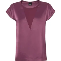 Pinko - Satin Fabric T-shirt Blouse - Bordeaux - Top - Made in Italy - Luxury Exclusive Collection - Avvenice^ Tops