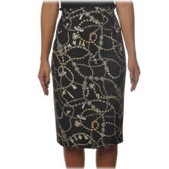 Pinko - Sheath Skirt Illusione Jewel-Patterned - Black - Skirt - Made in Italy - Luxury Exclusive Collection - Avvenice^ Skirts
