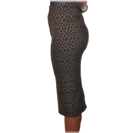 Pinko - Sheath Skirt Ortensio in Geometric Pattern - Black - Skirt - Made in Italy - Luxury Exclusive Collection - Avvenice^ Skirts