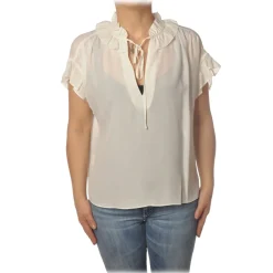 Pinko - Shirt Libero with Rouches - White - Shirts - Made in Italy - Luxury Exclusive Collection - Avvenice^ Shirts