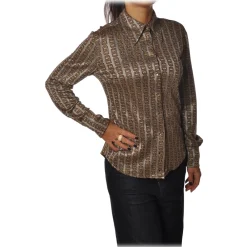 Pinko - Shirt Sisma with Long Sleeve in Fantasy - Grey/Gold - Shirt - Made in Italy - Luxury Exclusive Collection - Avvenice^ Shirts