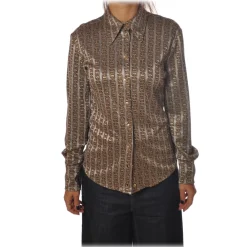 Pinko - Shirt Sisma with Long Sleeve in Fantasy - Grey/Gold - Shirt - Made in Italy - Luxury Exclusive Collection - Avvenice^ Shirts