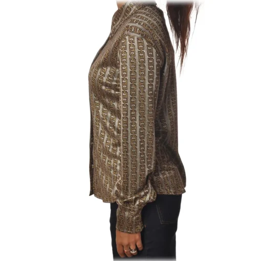 Pinko - Shirt Sisma with Long Sleeve in Fantasy - Grey/Gold - Shirt - Made in Italy - Luxury Exclusive Collection - Avvenice^ Shirts
