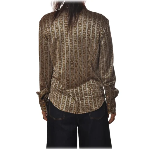 Pinko - Shirt Sisma with Long Sleeve in Fantasy - Grey/Gold - Shirt - Made in Italy - Luxury Exclusive Collection - Avvenice^ Shirts