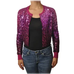 Pinko - Short Cardigan Albanese with Paillettes - Pink/Purple - Sweater - Made in Italy - Luxury Exclusive Collection - Avvenice^ Knitwears