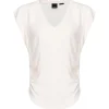 Pinko - Silk Blend V-Neck Top - White - Top - Made in Italy - Luxury Exclusive Collection - Avvenice^ Tops