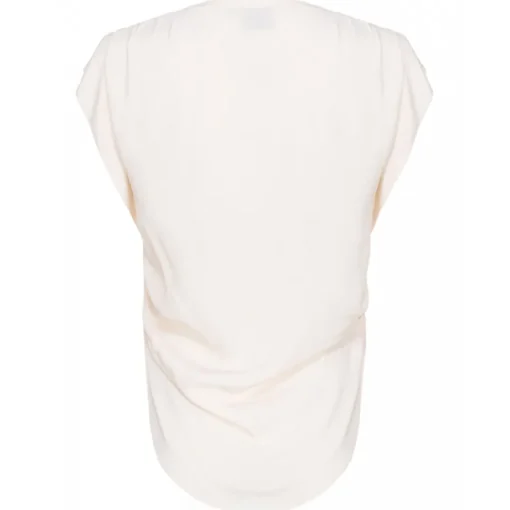 Pinko - Silk Blend V-Neck Top - White - Top - Made in Italy - Luxury Exclusive Collection - Avvenice^ Tops