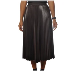Pinko - Skirt Montare1 Midi Pleated Effect - Brown - Skirt - Made in Italy - Luxury Exclusive Collection - Avvenice^ Skirts