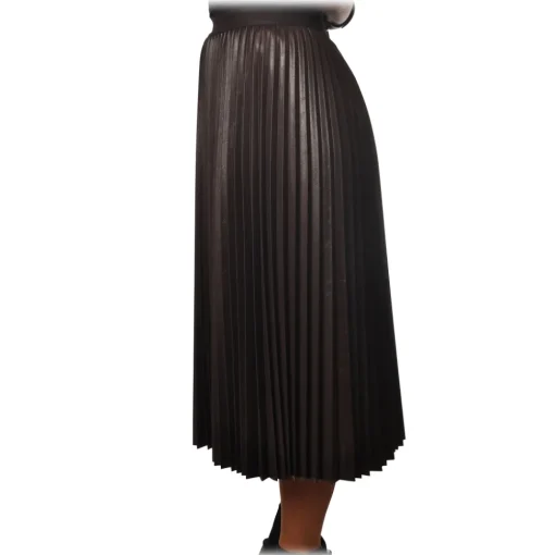 Pinko - Skirt Montare1 Midi Pleated Effect - Brown - Skirt - Made in Italy - Luxury Exclusive Collection - Avvenice^ Skirts