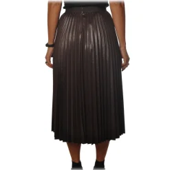 Pinko - Skirt Montare1 Midi Pleated Effect - Brown - Skirt - Made in Italy - Luxury Exclusive Collection - Avvenice^ Skirts