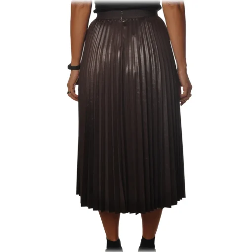 Pinko - Skirt Montare1 Midi Pleated Effect - Brown - Skirt - Made in Italy - Luxury Exclusive Collection - Avvenice^ Skirts