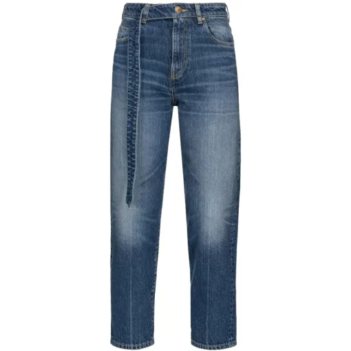 Pinko - Straight Jeans with Belt - Blue - Trousers - Made in Italy - Luxury Exclusive Collection - Avvenice^ Trousers