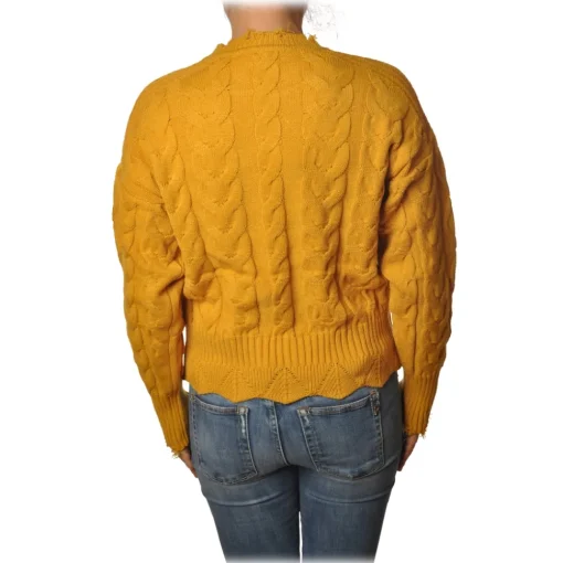 Pinko - Sweater Chianti with Braid - Yellow - Sweater - Made in Italy - Luxury Exclusive Collection - Avvenice^ Knitwears