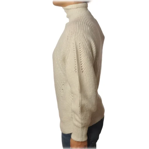 Pinko - Sweater MegaMix High Neck Oversized Fit - White - Sweater - Made in Italy - Luxury Exclusive Collection - Avvenice^ Knitwears