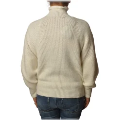 Pinko - Sweater MegaMix High Neck Oversized Fit - White - Sweater - Made in Italy - Luxury Exclusive Collection - Avvenice^ Knitwears