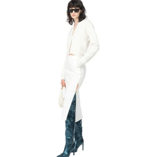 Pinko - Technical Fabric Midi Skirt - White - Skirt - Made in Italy - Luxury Exclusive Collection - Avvenice