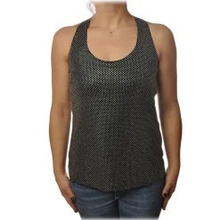 Pinko - Top Bakugan Rowing Tank Top with Strass - Black - Top - Made in Italy - Luxury Exclusive Collection - Avvenice^ Tops