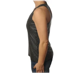 Pinko - Top Bakugan Rowing Tank Top with Strass - Black - Top - Made in Italy - Luxury Exclusive Collection - Avvenice^ Tops