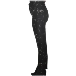 Pinko - Trousers Bella11 Straight Leg Planet Print - Black - Trousers - Made in Italy - Luxury Exclusive Collection - Avvenice^ Trousers