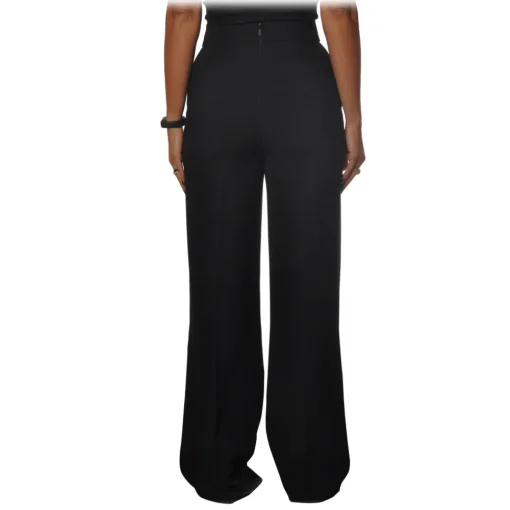 Pinko - Trousers Sbozzare3 Wide Leg and High Waist - Black - Trousers - Made in Italy - Luxury Exclusive Collection - Avvenice^ Trousers
