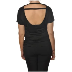 Pinko - T-shirt Hercules with Boat Neck and Laces - Black - T-shirt - Made in Italy - Luxury Exclusive Collection - Avvenice